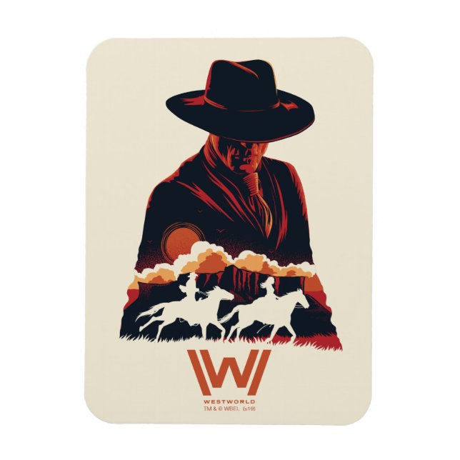 Westworld | Man i Black Desert Silhouette Magnet (Vertikal)