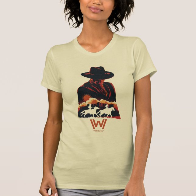 Westworld | Man i Black Desert Silhouette T Shirt (Framsida)