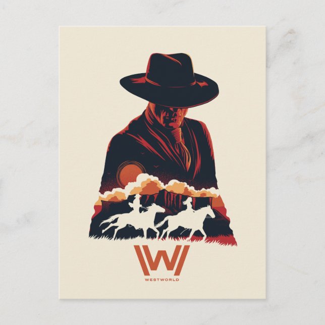 Westworld | Man i Black Desert Silhouette Vykort (Framsida)