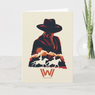 Westworld man i svart ökenSilhouette Kort