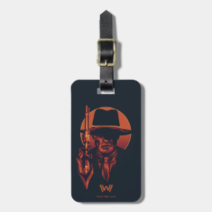 Westworld Människa i svart med revolver Bagagebricka