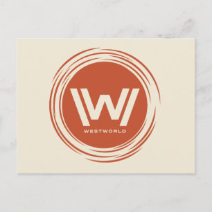 Westworld Stiliserad Logotyp Sol Vykort