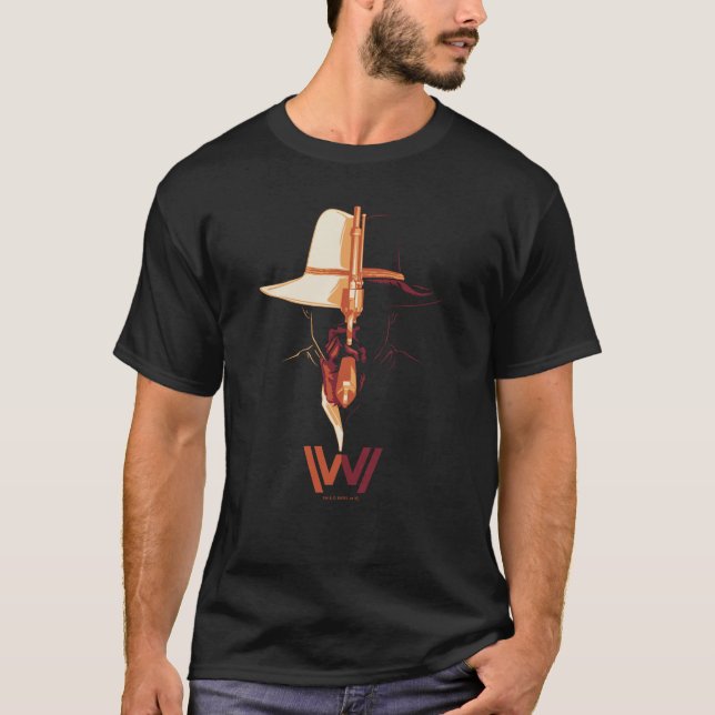 Westworld | Vit, svart, svart, delad grafik T Shirt (Framsida)