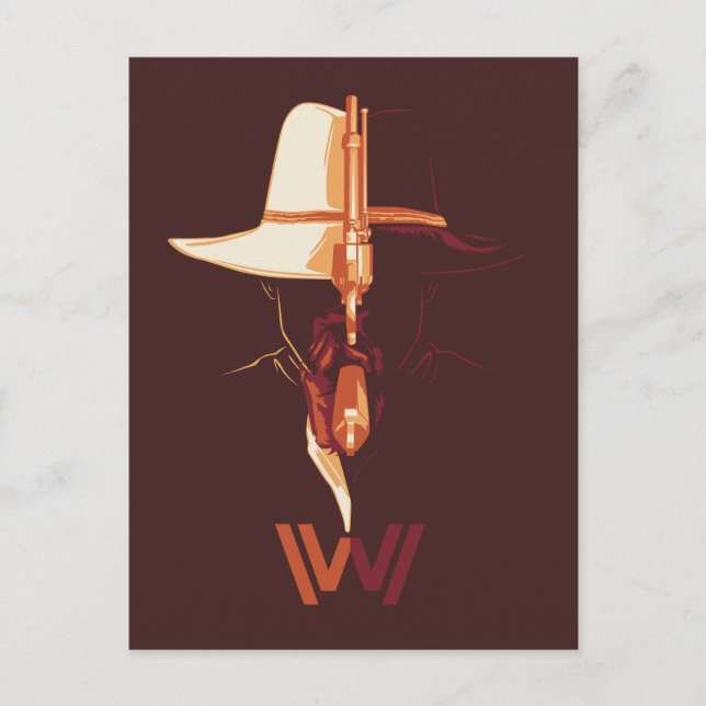 Westworld | Vit, svart, svart, delad grafik Vykort (Framsida)