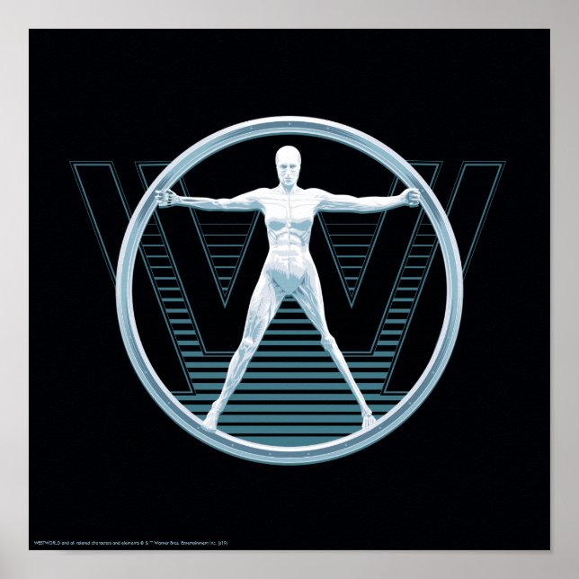 Westworld | Vitruvian Android Logotyp Poster (Framsidan)