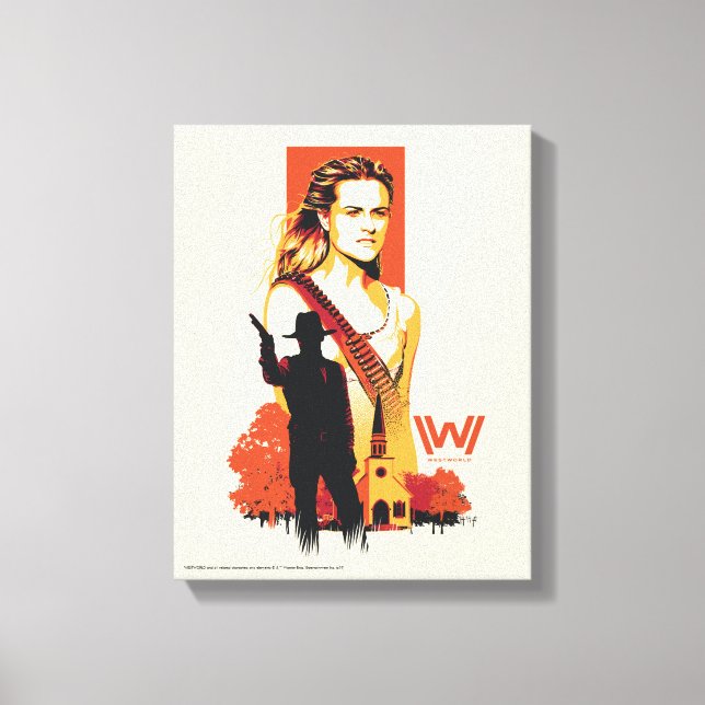 Westworld | Wyatt & Man i Black at White Church Canvastryck (Framsida)