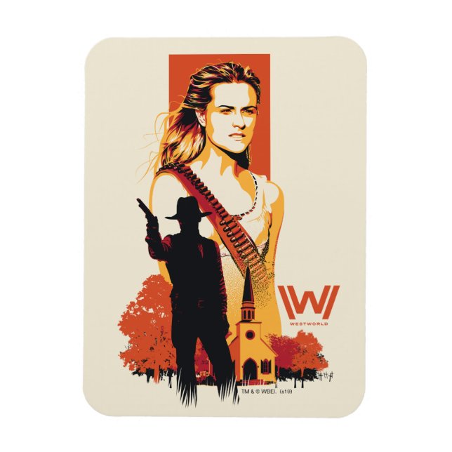 Westworld | Wyatt & Man i Black at White Church Magnet (Vertikal)