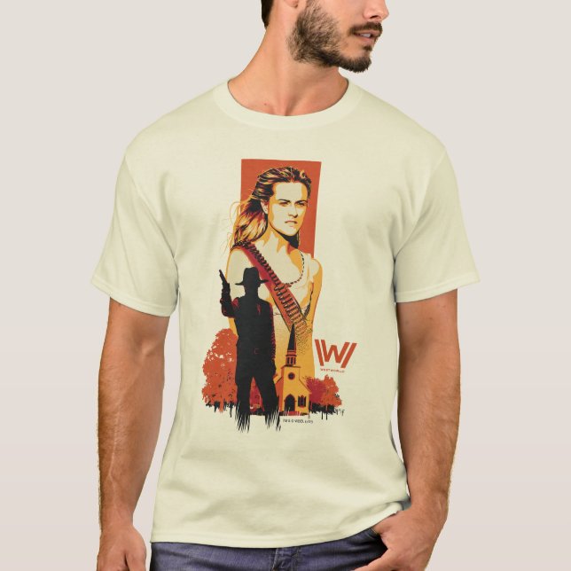 Westworld | Wyatt & Man i Black at White Church T Shirt (Framsida)