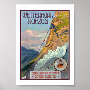 Wetterhorn Aufzug Schweiz Vintage Alperna 1931 Poster