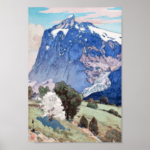 Wetterhorn, Hiroshi Yoshida, träsket Poster
