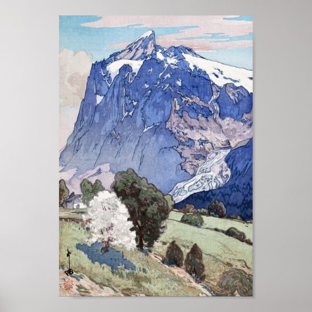 Wetterhorn, Hiroshi Yoshida, träsket Poster (Framsidan)
