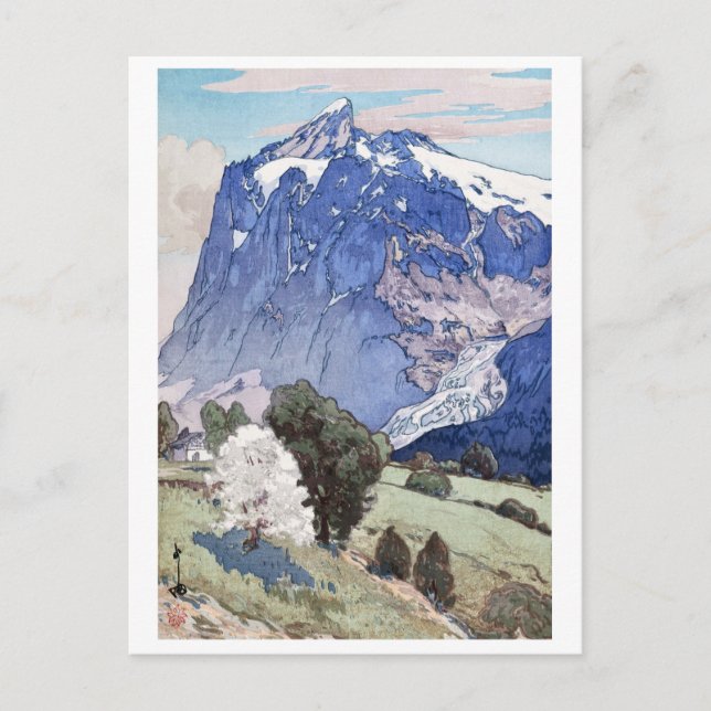 Wetterhorn, Hiroshi Yoshida, träsket Vykort (Framsida)