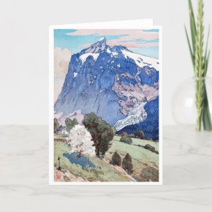Wetterhorn Hiroshi Yoshida, träsnitt Helgkort