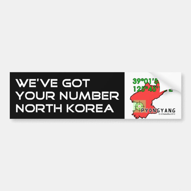 We've fick din numrerar Nordkorea Bildekal (Framsidan)