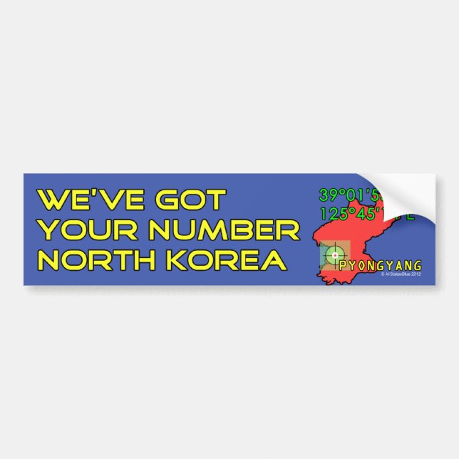 We've fick din numrerar Nordkorea Bildekal (Framsidan)