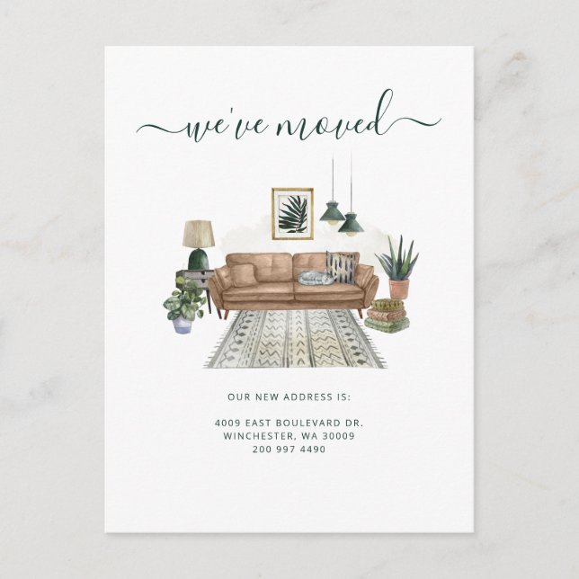 We've Moved Address Notice Chic Moving Meddelande Vykort (Framsida)