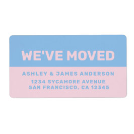We've Moved Blue Pink New Address Fraktsedel