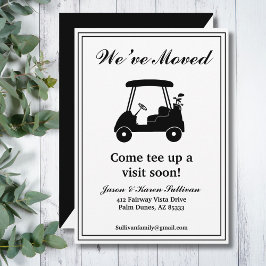 We've Moved Elegant Golf Cart Silhouette New Home Meddelande