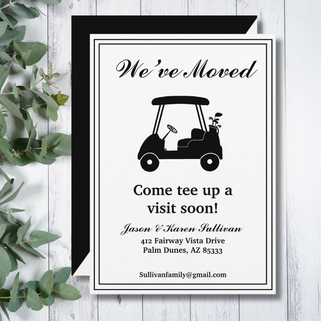 We've Moved Elegant Golf Cart Silhouette New Home Meddelande (Skapare uppladdad)