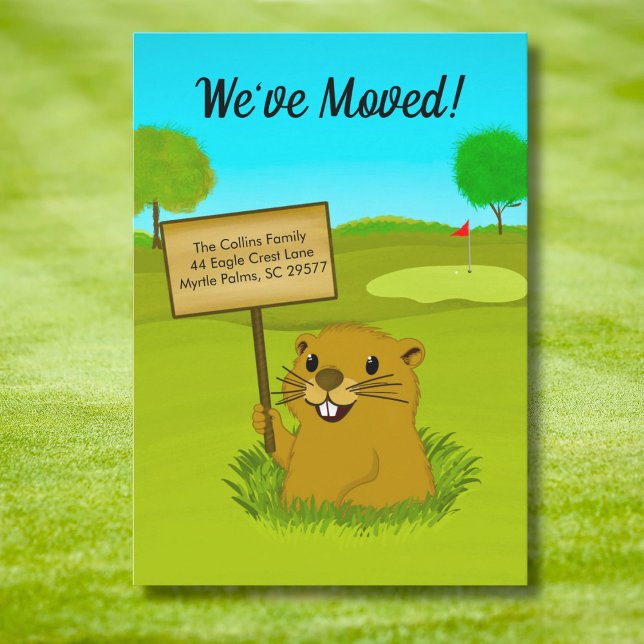 We've Moved Gopher on Golf Course Announcement  Meddelande (Skapare uppladdad)