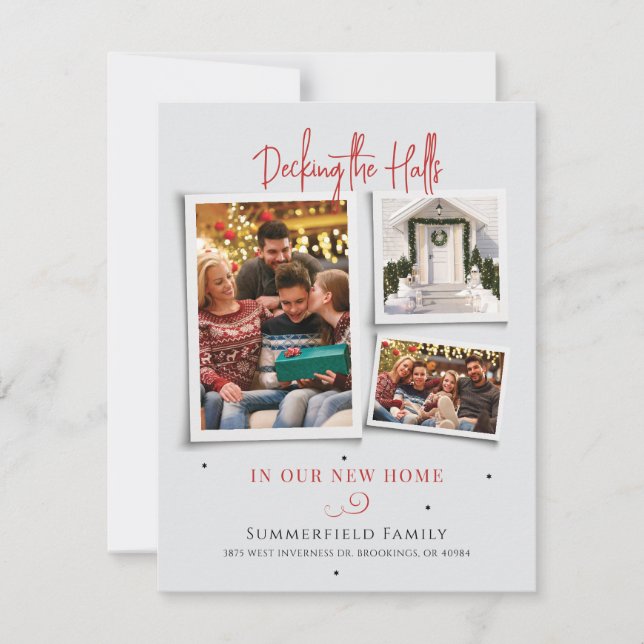 We've Moved Photo Collage Christmas Moving Julkort (Framsida)