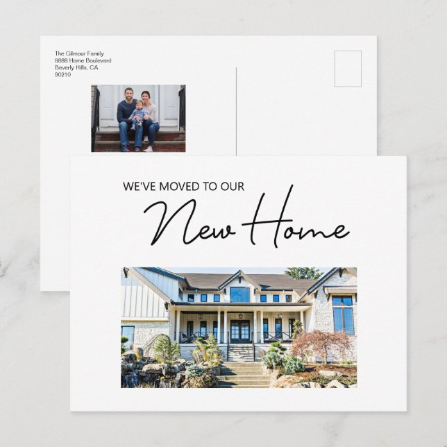 We've moved to New Home Moving Announcement photos Helg Vykort (Fram/baksida)