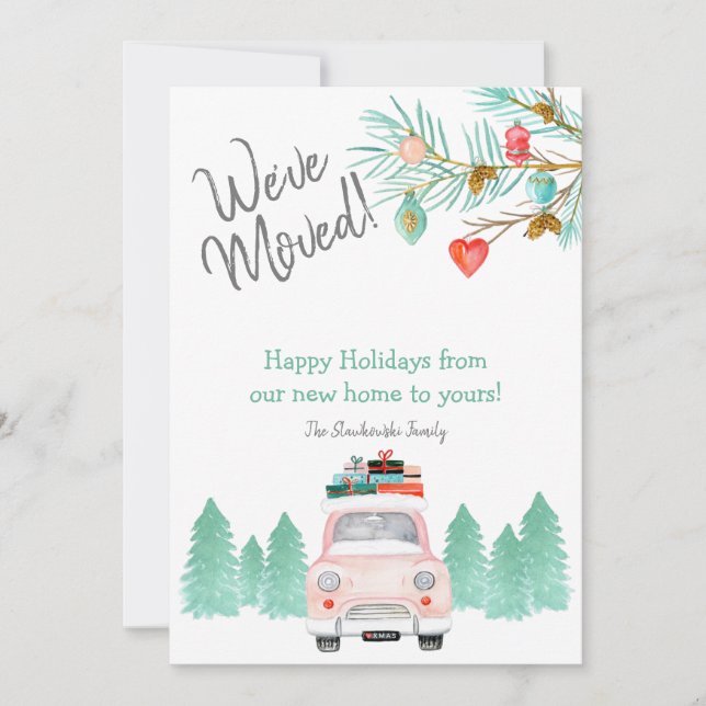 We've Moved We're Moving Christmas New Address Julkort (Framsida)