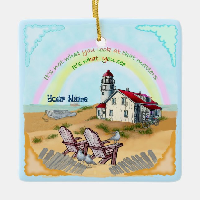 Wewpoint för fyrverkerier julgransprydnad keramik (Framsida)