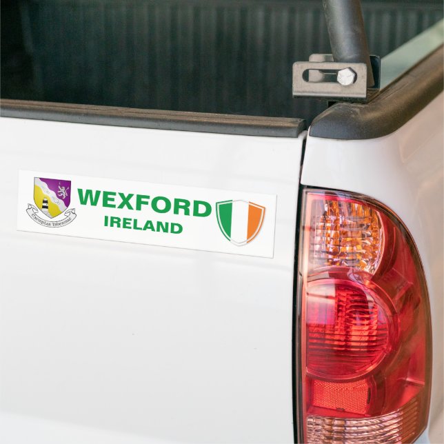 Wexford Ireland Vapensköld och Irish Flagga Bildekal (På lastbil)