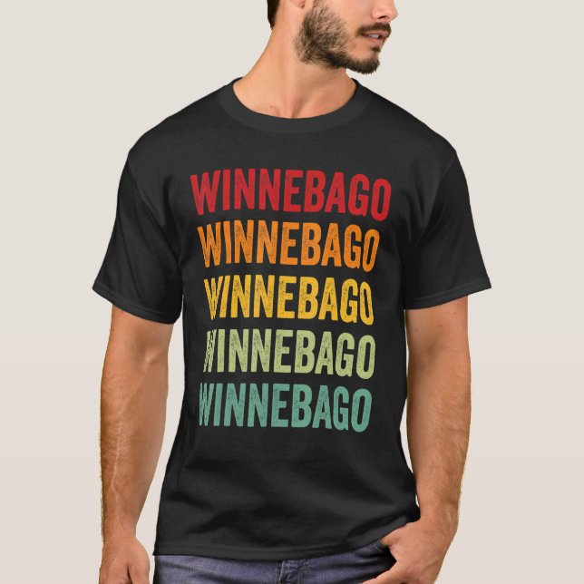 Wexporago County Illinois Rainbow Text Design T Shirt (Framsida)