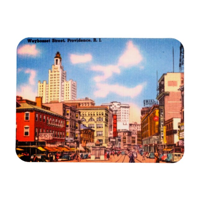 Weybosset Street, Providence, RI Vintage Photo Magnet (Horisontell)