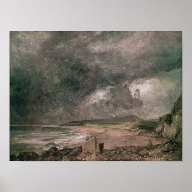 Weymouth Bay med annalkande storm Poster (Framsidan)