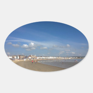 Weymouth Beach Ovalt Klistermärke