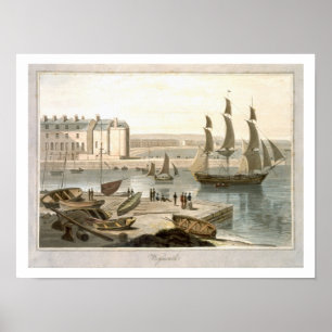 Weymouth Harbour, från "A Voyage Around Underbar B Poster