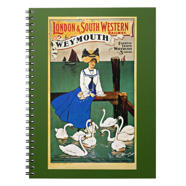 Weymouth Tåg Travel, vintage Anteckningsbok (Framsidan)