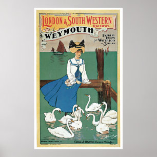 Weymouth vid London & Southwestern Poster