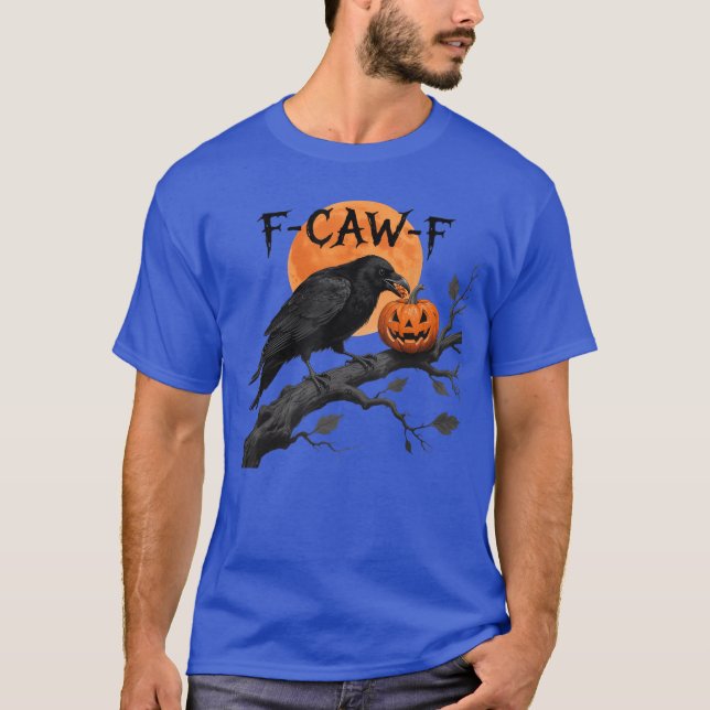 WF Kråka Bird Raven Gothic Cawing Grunge Scary Pum T Shirt (Framsida)