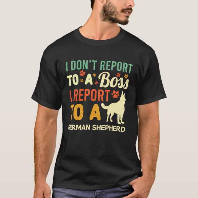 WFH German Shepherd Boss Coworker Work From Home D T Shirt (Framsida)