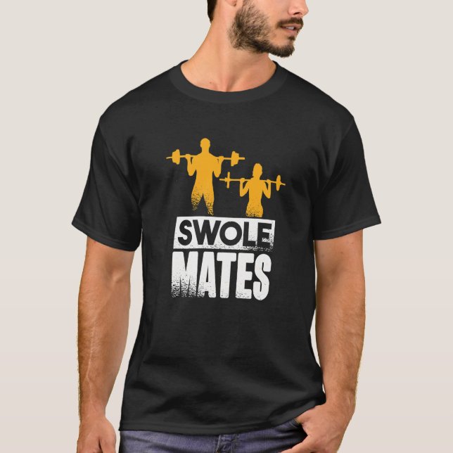 Wghtlyftande Gym Workout Swole Mates Par 1 T Shirt (Framsida)