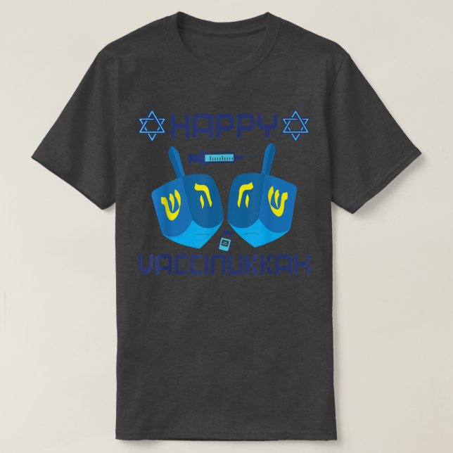 WgQq Happy Vaccinukkah Vaccinated Hanukkah 2021 Je T Shirt (Design framsida)