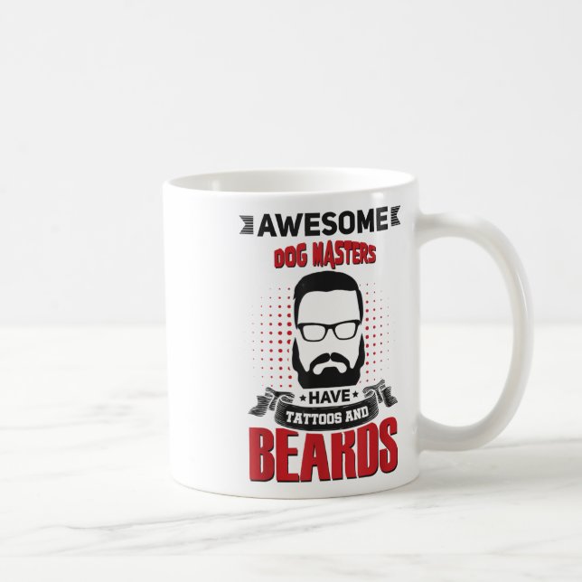 Wh Fantastisk Hund Masters Tattoo Beard _1 Kaffemugg (Höger)