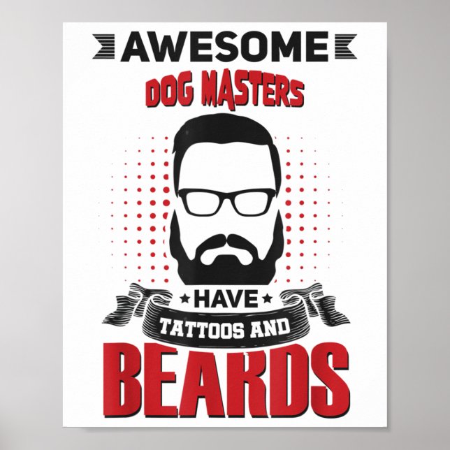Wh Fantastisk Hund Masters Tattoo Beard _1 Poster (Framsidan)