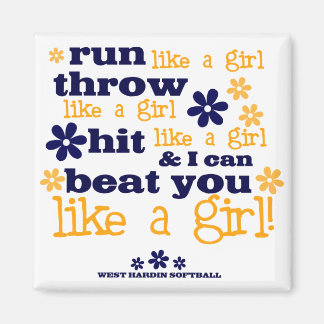 WH Softball som en flicka Magnet