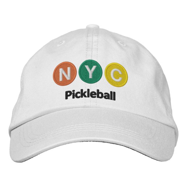 Wh & tänder kulör NYC Pickleball Broderad Keps (Framsida)