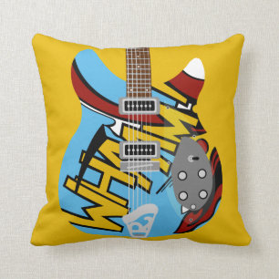 Whaam för modpopkonst gitarr kudde