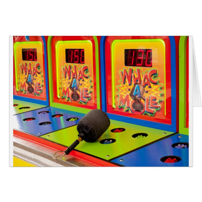 Whac A Mole Arcade Game Hälsningskort (Framsidan Horizontal)