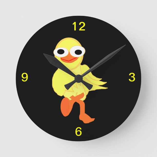 Whacky Bird Clock Rund Klocka (Framsida)