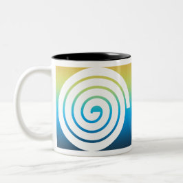 Whaite spiral färg, bakgrund Två-Tonad mugg