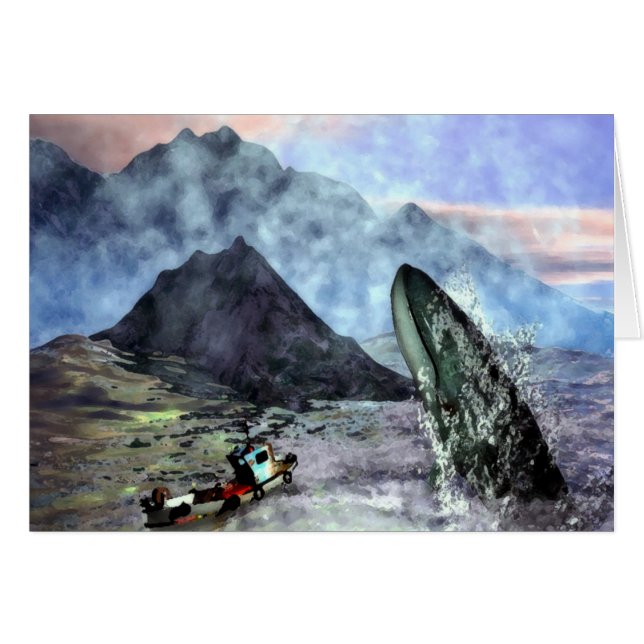 Whale Ahead Hälsningskort (Framsidan Horizontal)