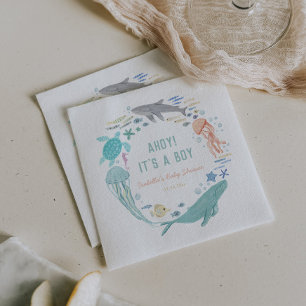 Whale Ahoy, det är en pojkbabyskare Pappersservett